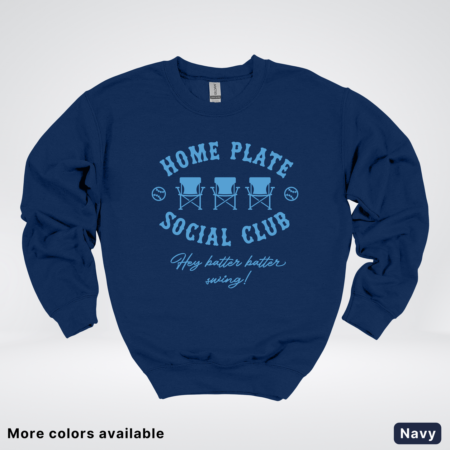 Home Plate Social Club – Light Blue Design - Crewneck