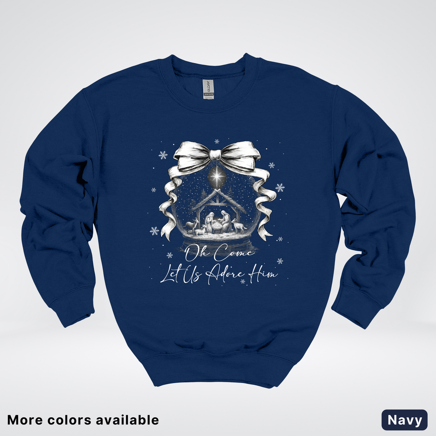 Oh Come Let Us Adore Him Nativity - Crewneck Sweatshirt