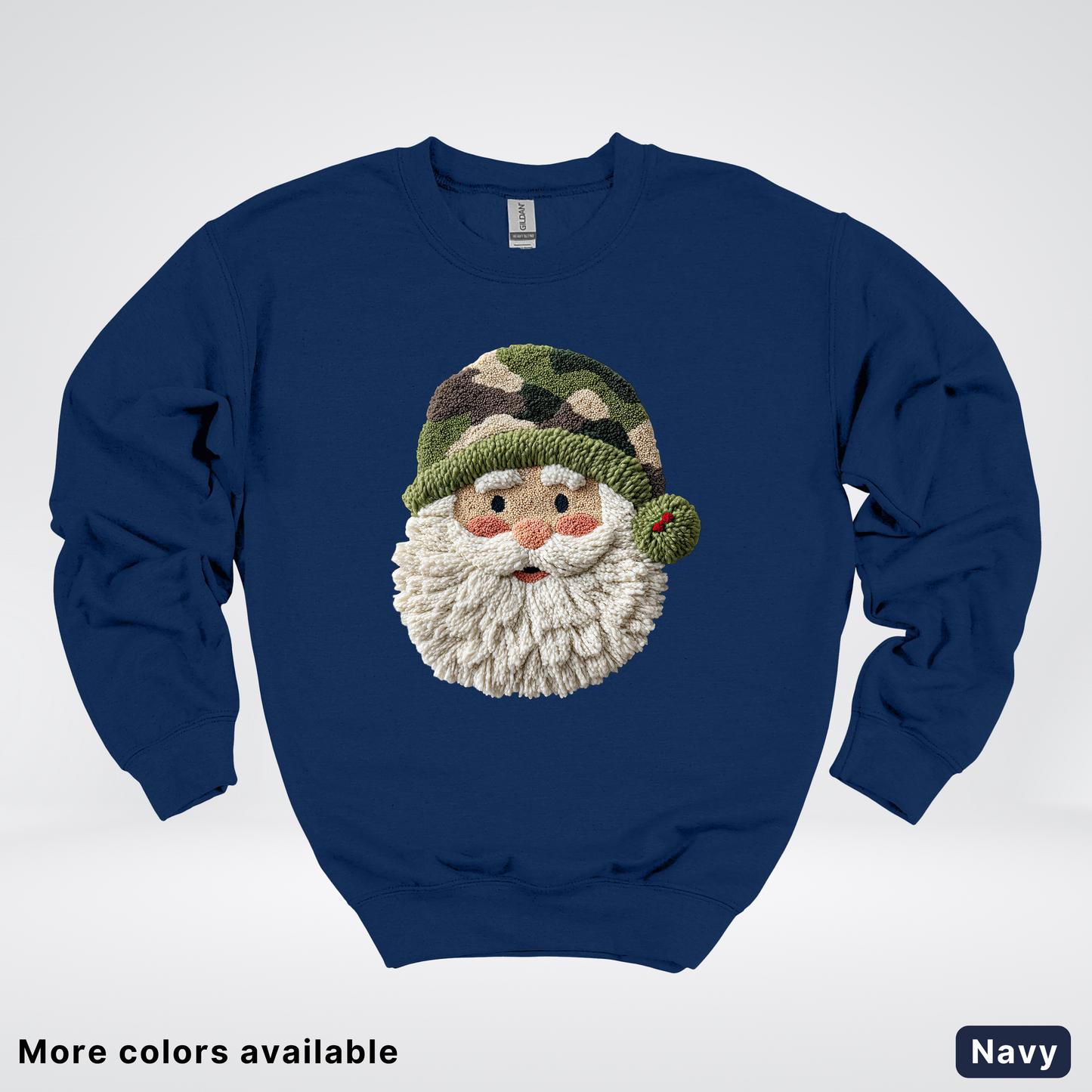 Woodland Santa Face (Hook Yard Faux Texture) - Crewneck Sweatshirt