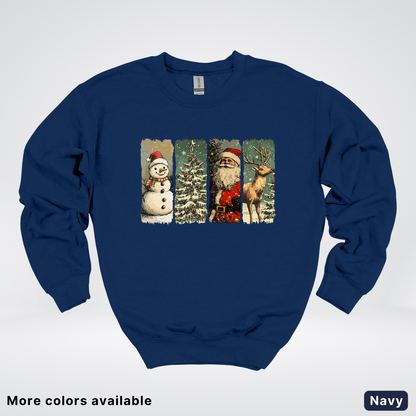Classic Christmas Strip Art - Crewneck