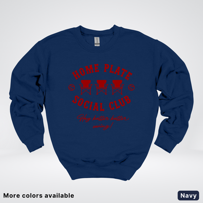 Home Plate Social Club – Maroon Design - Crewneck