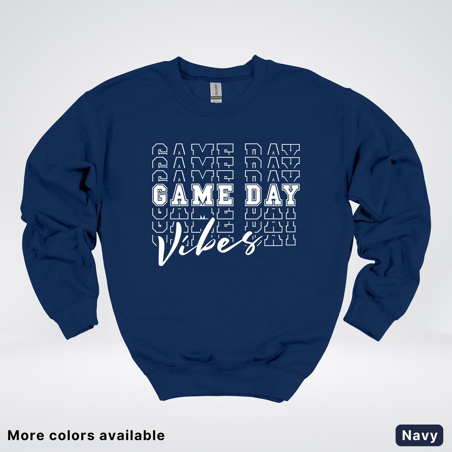 Game Day Vibes Stacked - White Design - Sweatshirt