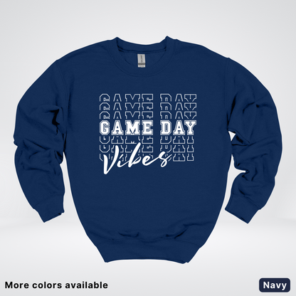 Game Day Vibes Stacked - White Design - Sweatshirt