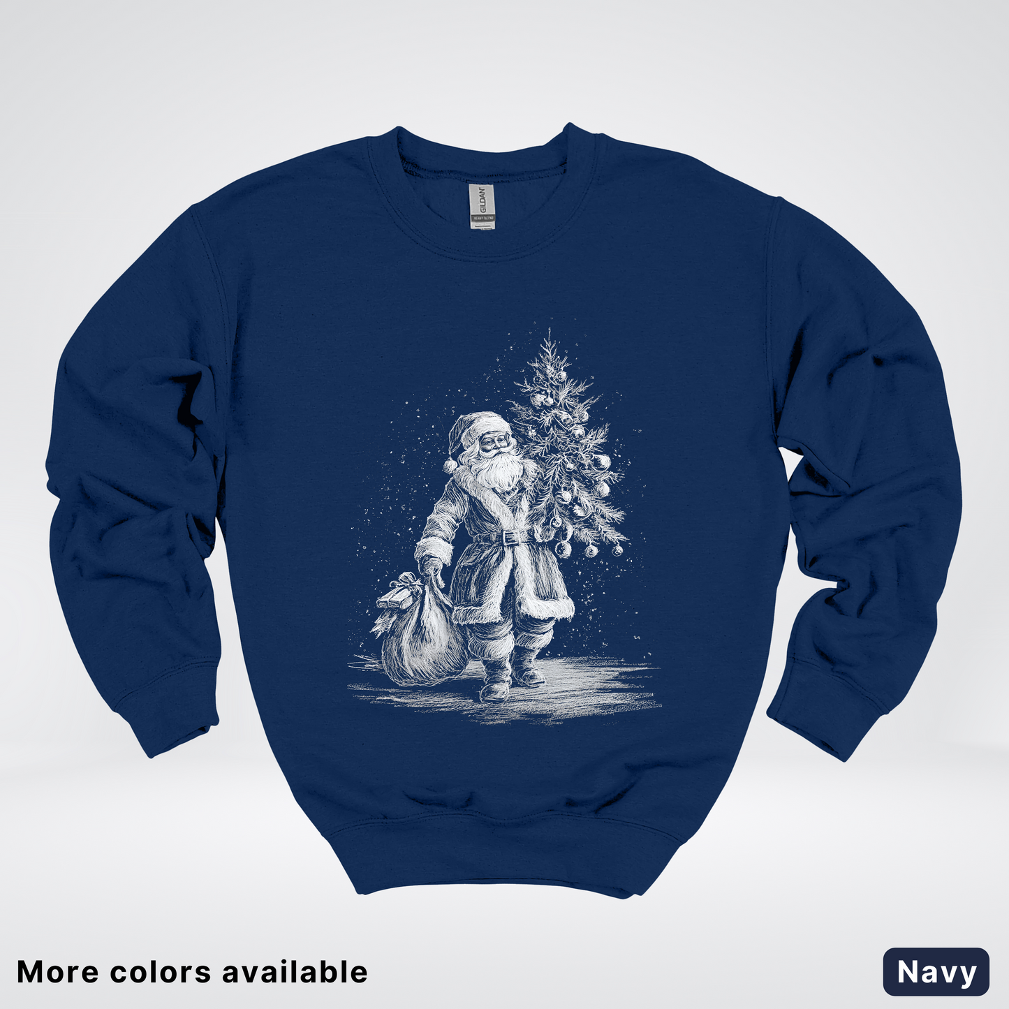 Vintage Santa with Christmas Tree - Crewneck Sweatshirt