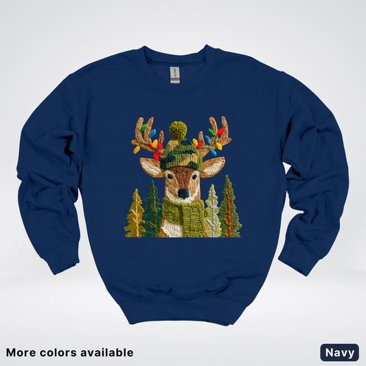Ornament Antler Reindeer Hook Yard Faux - Crewneck Sweatshirt