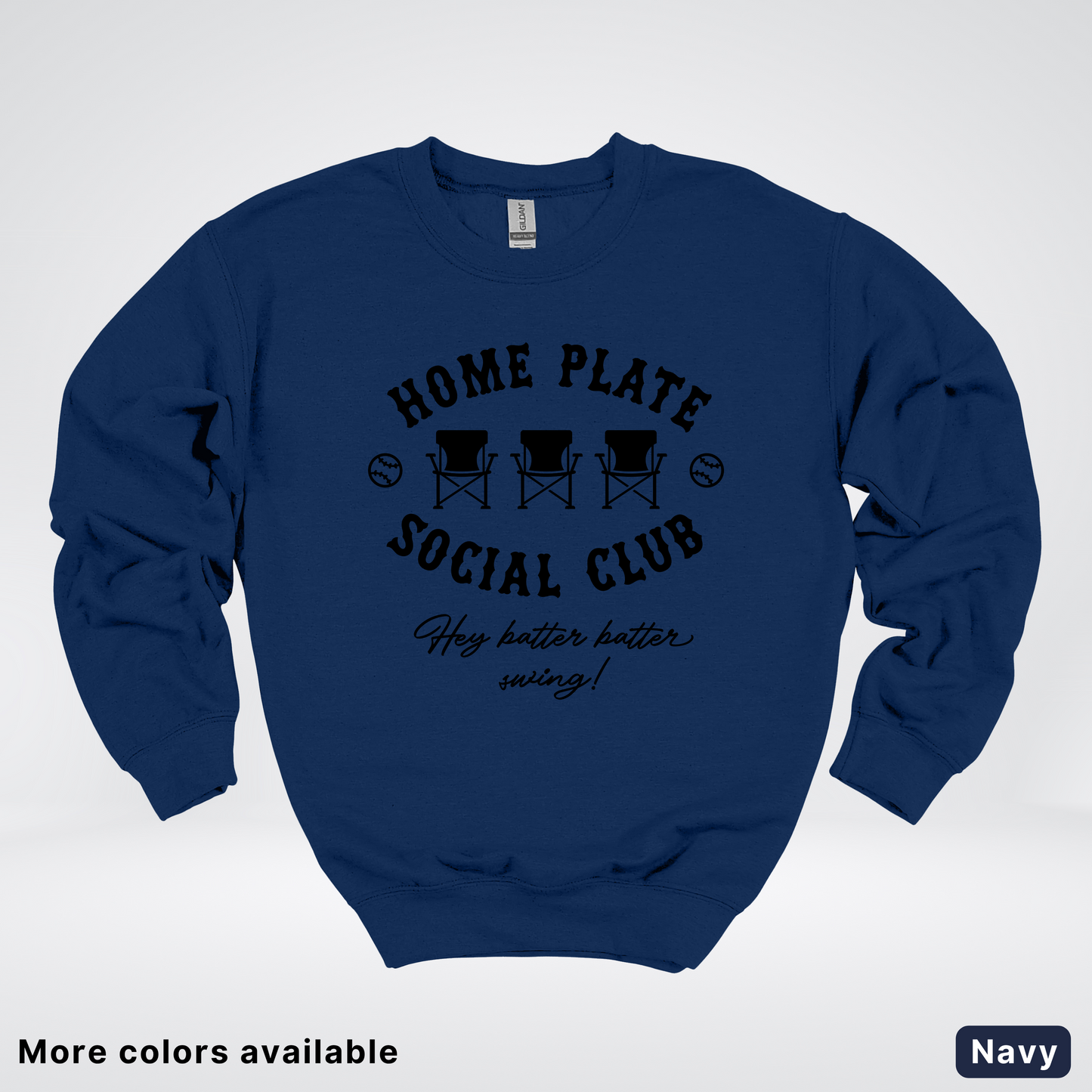 Home Plate Social Club – Black Design - Crewneck