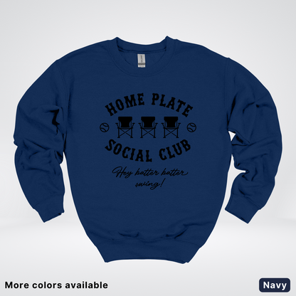 Home Plate Social Club – Black Design - Crewneck