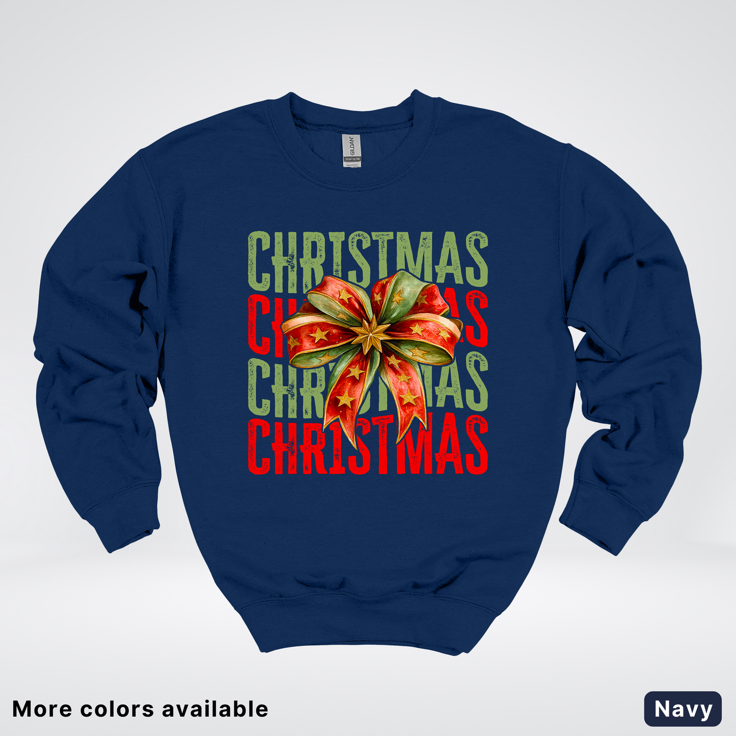 Christmas Star Bow - Crewneck Sweatshirt