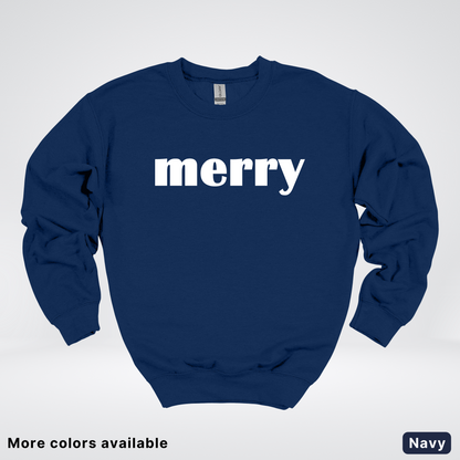 Merry - White Design - Crewneck