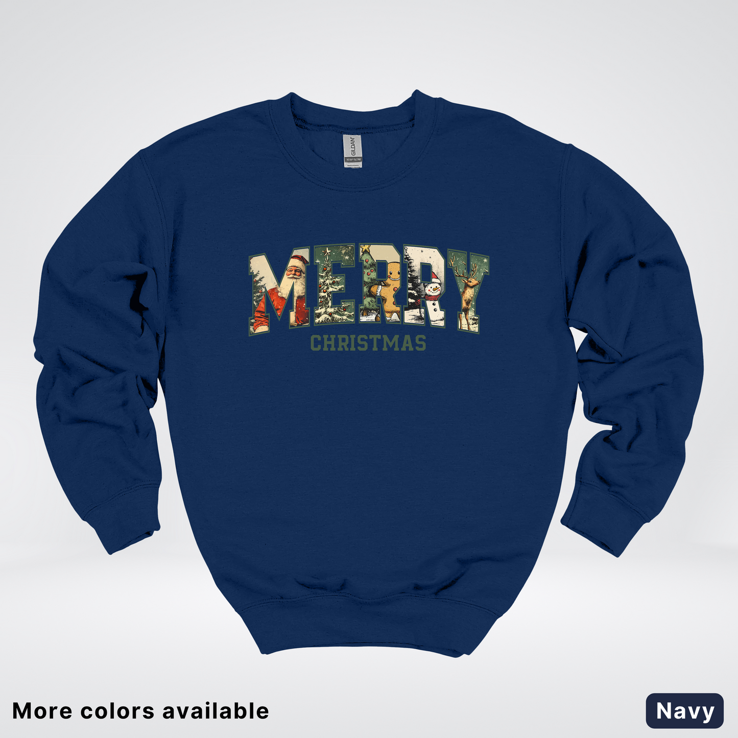 Vintage Merry Christmas Varsity - Crewneck