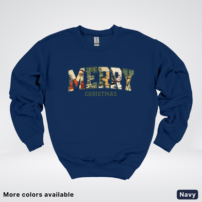 Vintage Merry Christmas Varsity - Crewneck