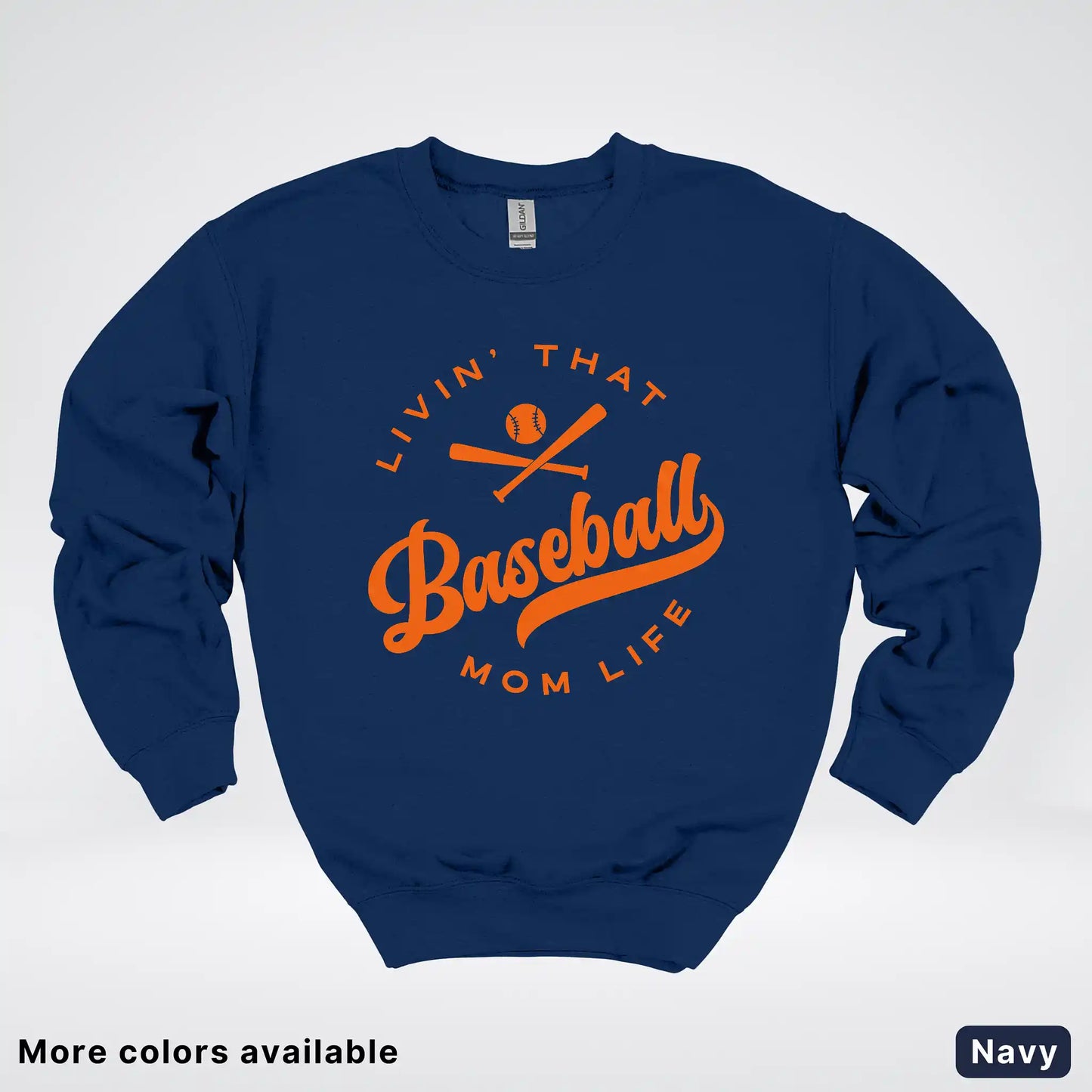 Livin' That Baseball Mom Life – Orange Design - Crewneck Sweatshirt