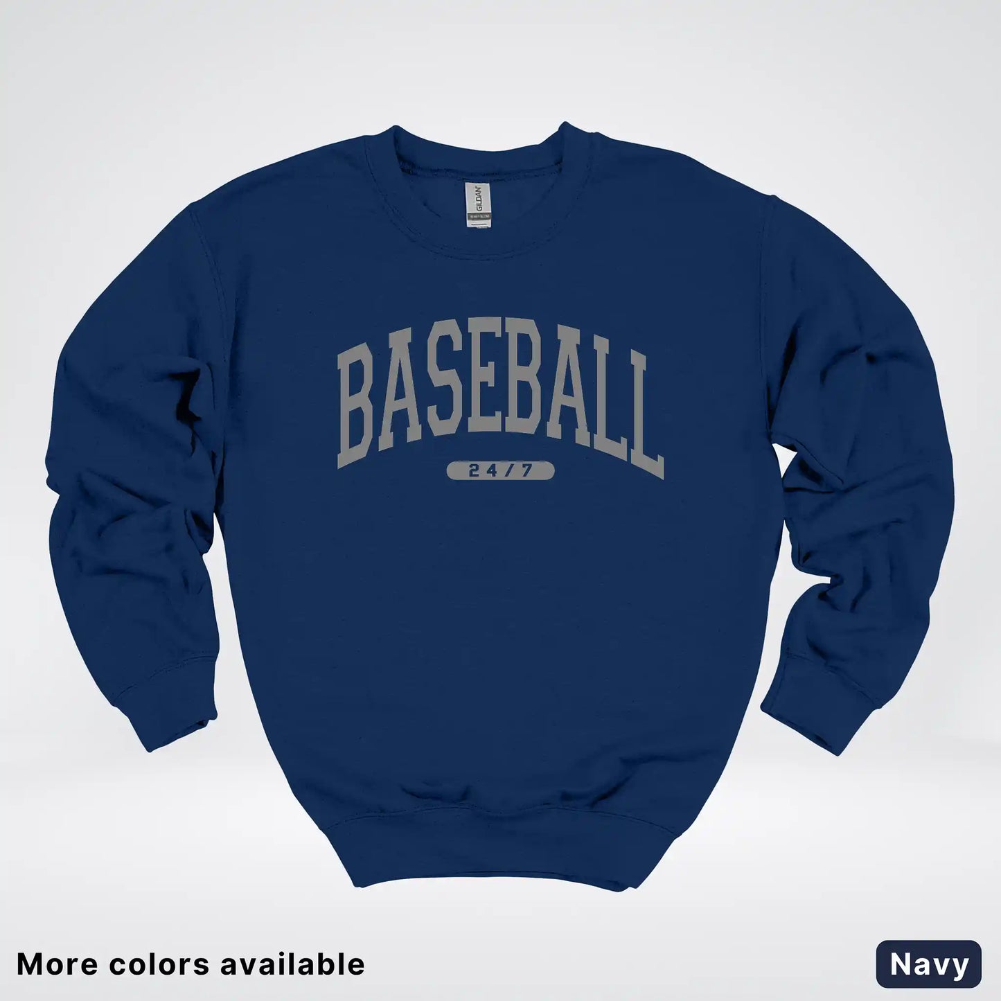Baseball 24/7 – Gray Design - Crewneck Sweatshirt