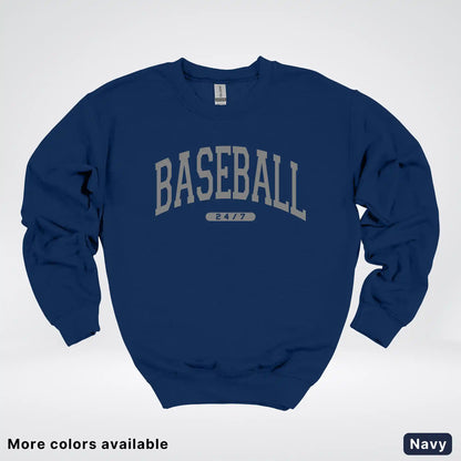 Baseball 24/7 – Gray Design - Crewneck Sweatshirt