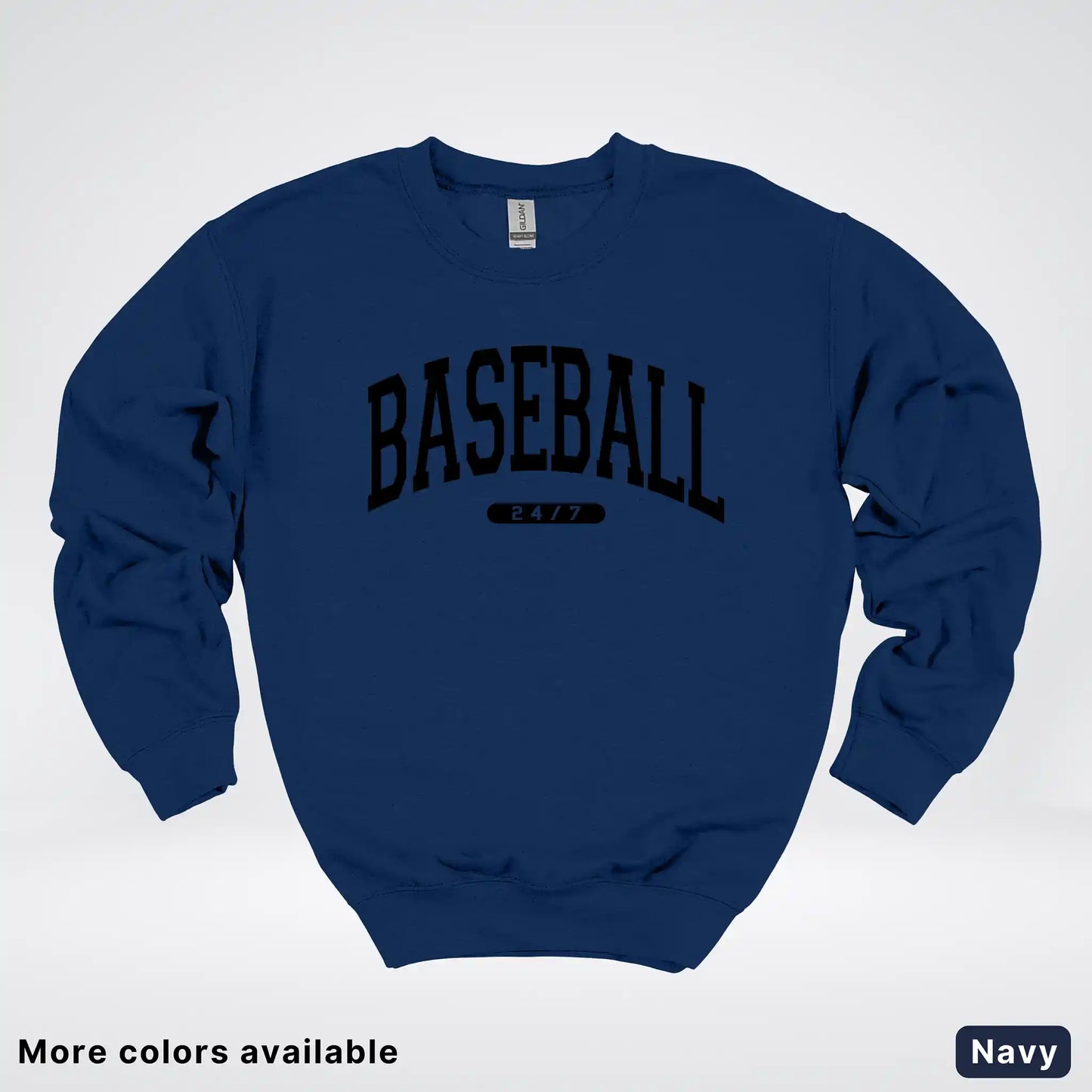 Baseball 24/7 – Black Design - Crewneck Sweatshirt