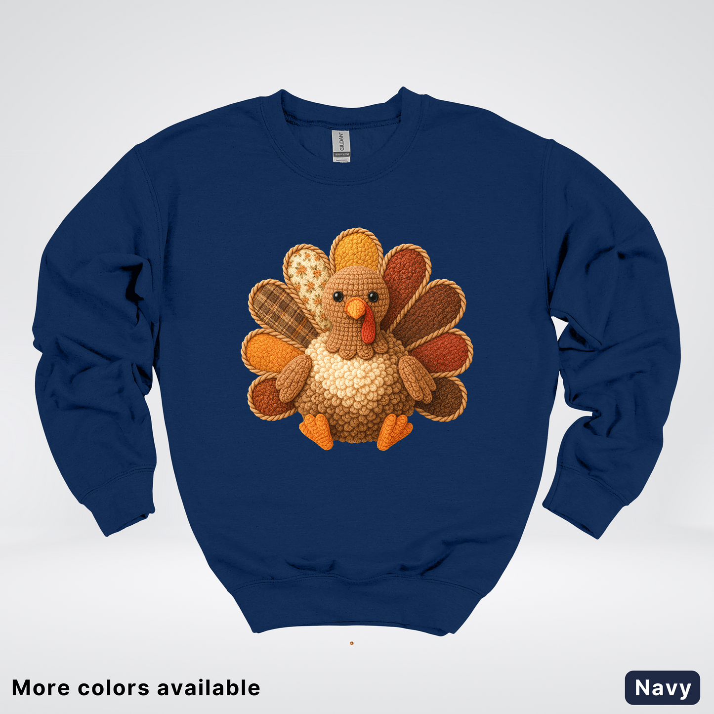 Turkey Crochet Thanksgiving Fall - Crewneck Sweatshirts