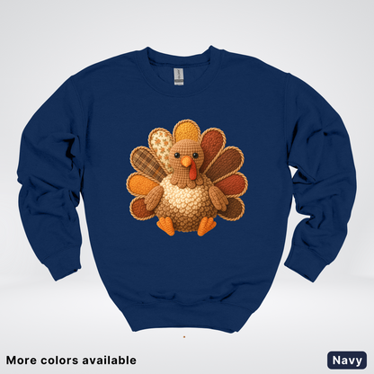 Turkey Crochet Thanksgiving Fall - Crewneck Sweatshirts
