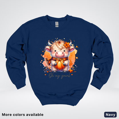Oh My Gourd Small Cow Calf Pumpkin - Crewneck Sweatshirts