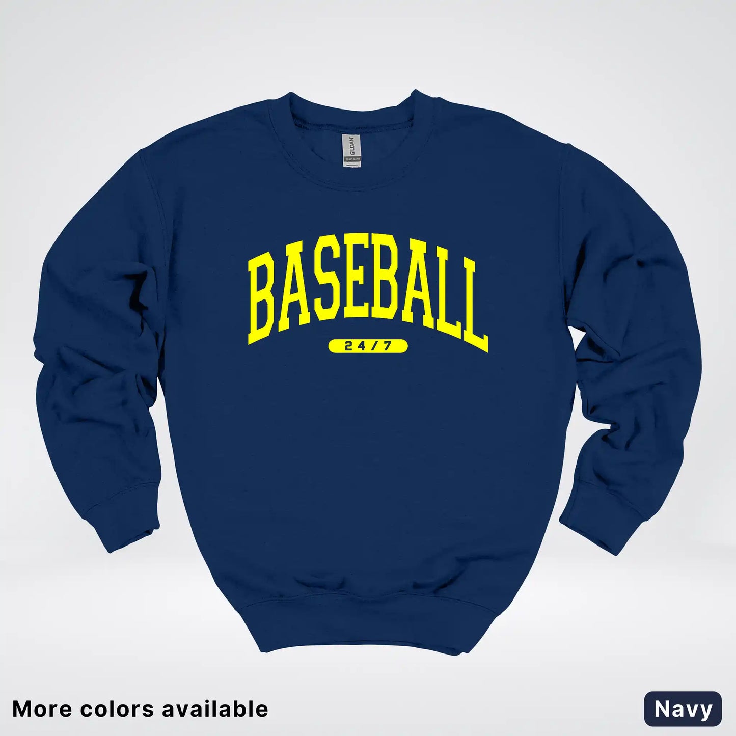 Baseball 24/7 – Yellow Design - Crewneck Sweatshirt