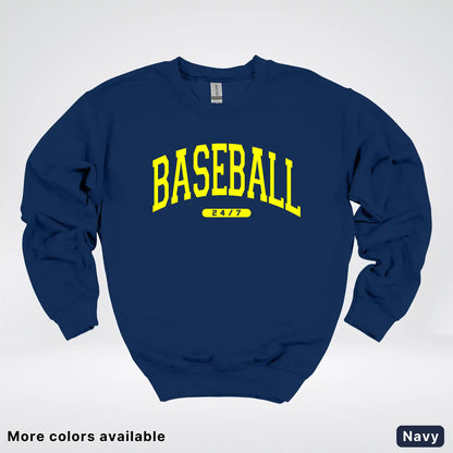 Baseball 24/7 – Yellow Design - Crewneck Sweatshirt