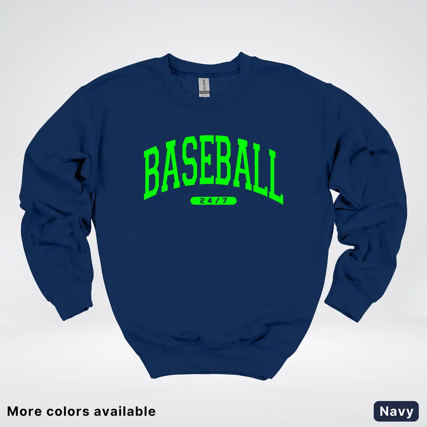 Baseball 24/7 – Green Design - Crewneck Sweatshirt