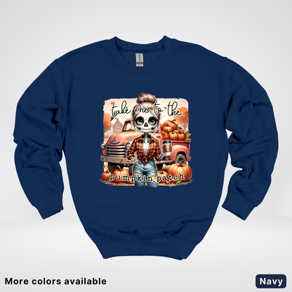 Take Me To The Pumpkin Patch Skeleton - Crewneck Sweatshirts