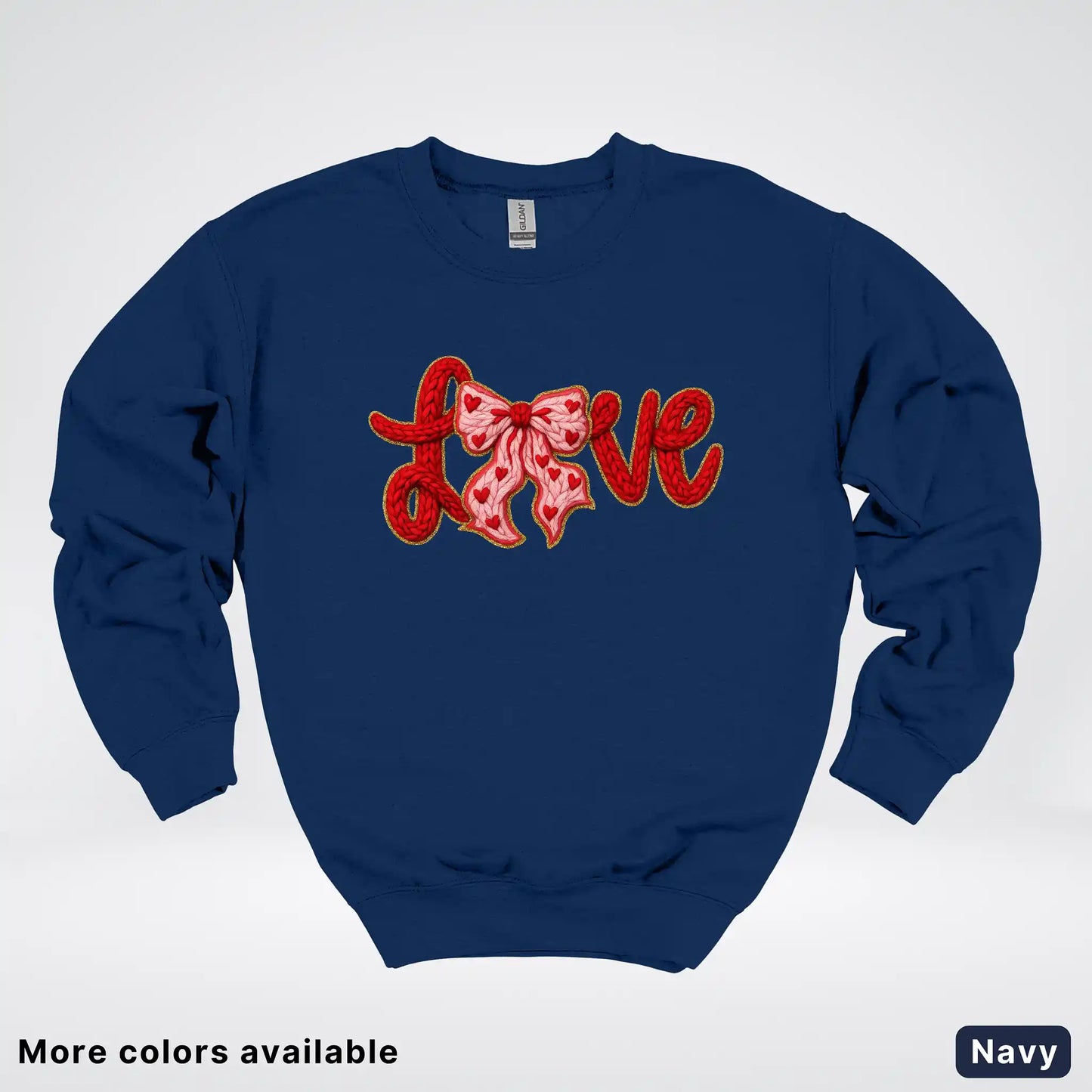 Love Bow Hook Yard Faux - Crewneck Sweatshirt