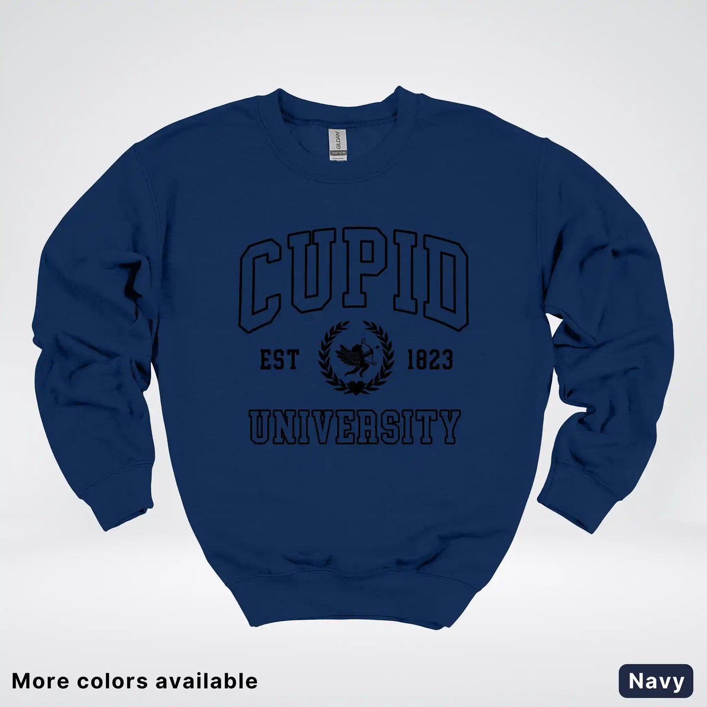 Cupid University Est 1823 - Black Design - Crewneck Sweatshirt