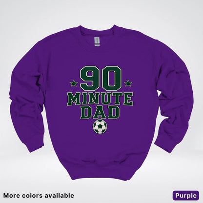 90 Minute Dad – Faux Embroidery Soccer Dad Crewneck Sweatshirt