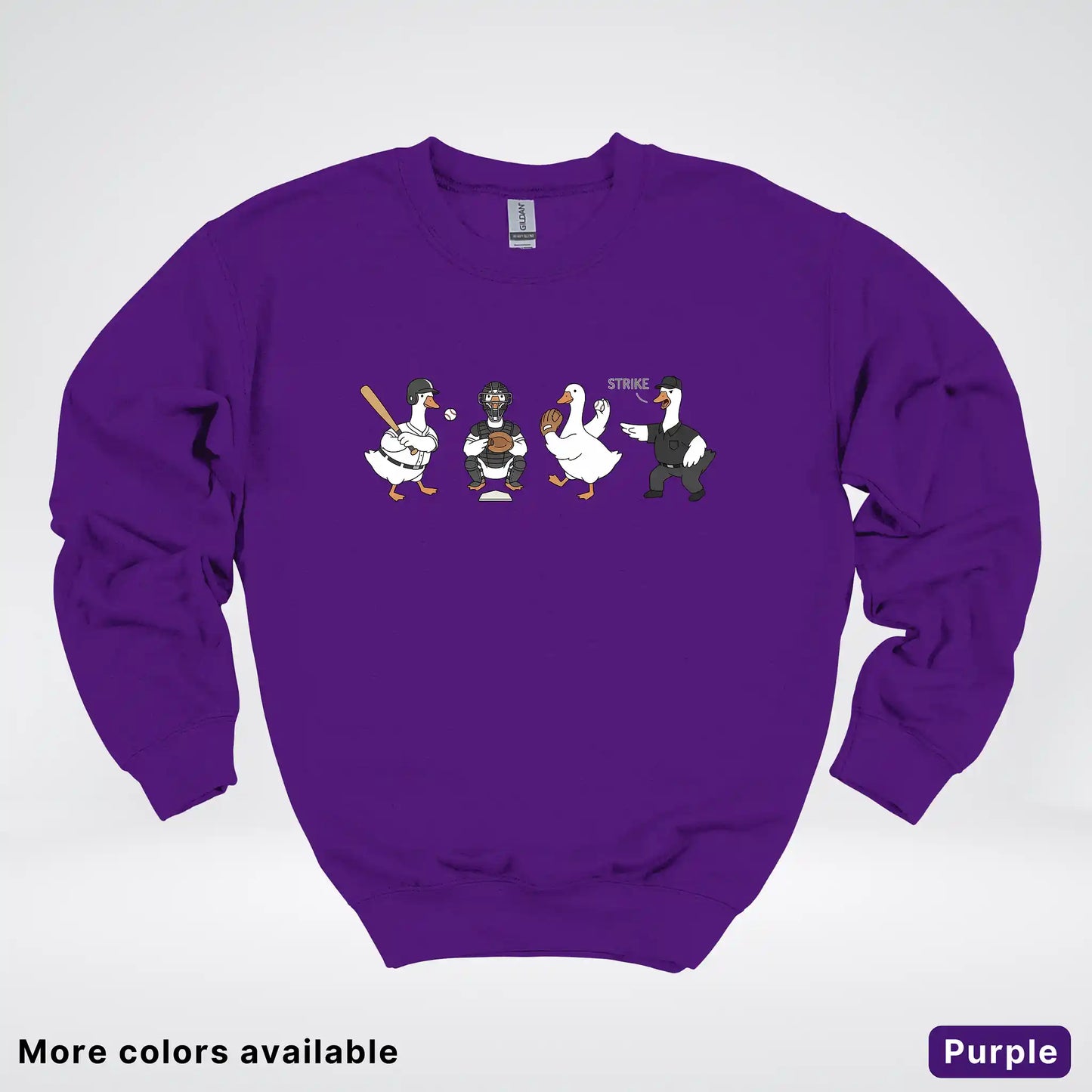 Baseball Goose Squad – Funny Baseball Goose Graphic Crewneck Sweatshirt