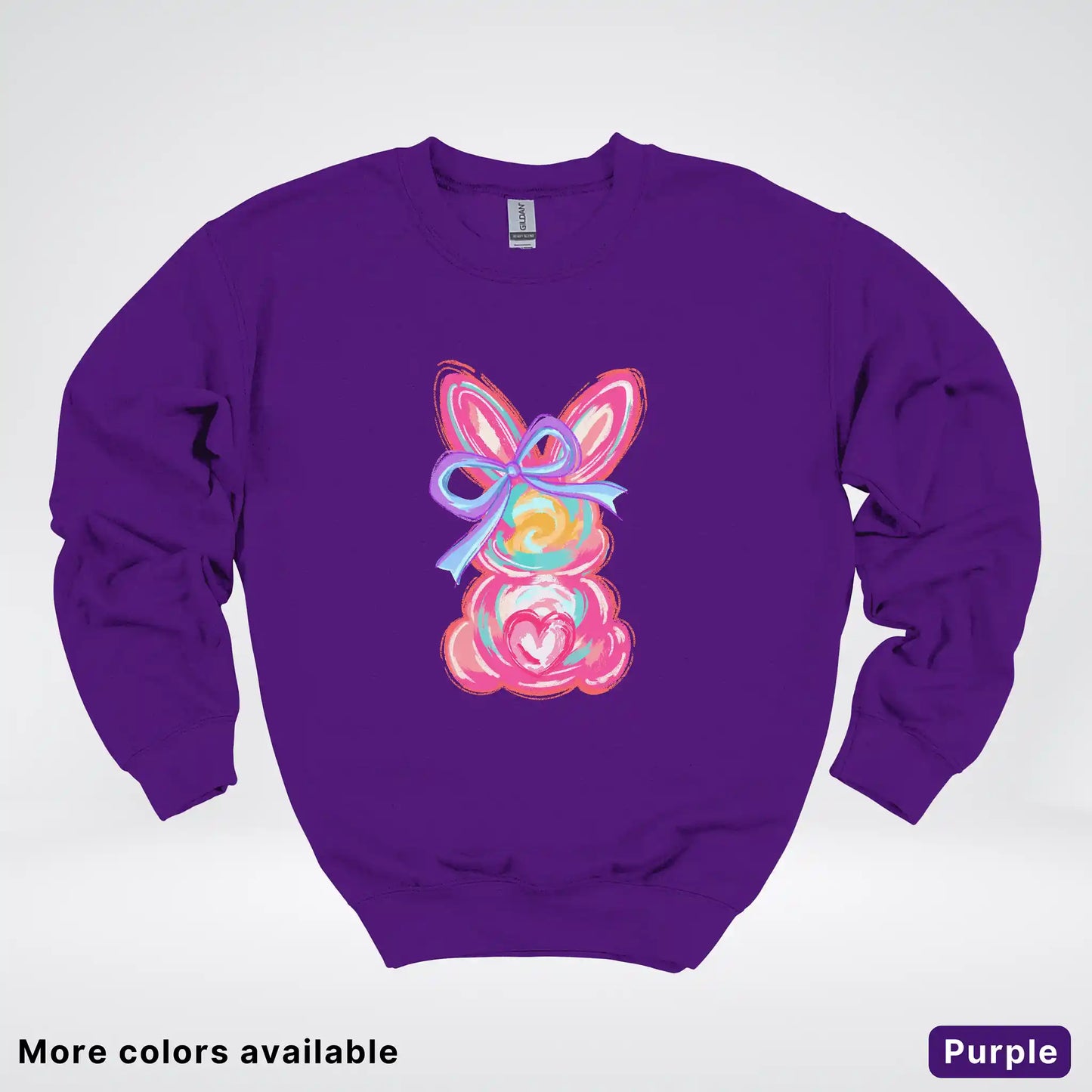 Coquette Easter Bunny – Pastel Bow Bunny Spring Graphic - Crewneck Sweatshirt
