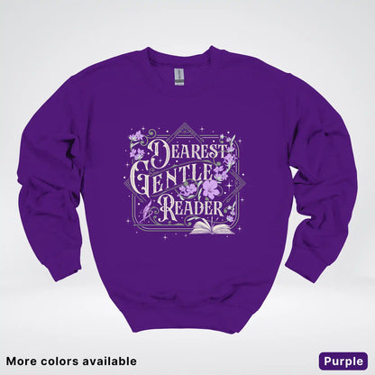 Dearest Gentle Reader – Vintage Floral Book Lover Graphic - Crewneck Sweatshirt