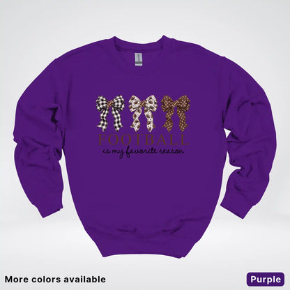 Football Is My Favorite Season – Game Day Bow - Crewneck Sweatshirt