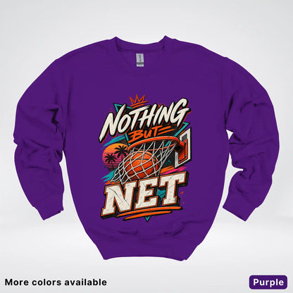 Nothing But Net – Retro Basketball Crewneck Sweatshirt