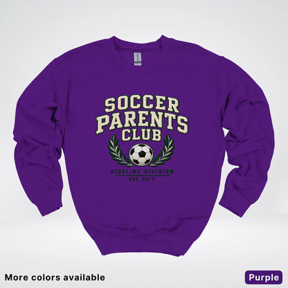 Soccer Parents Club Faux Embroidery Sideline Crewneck Sweatshirt