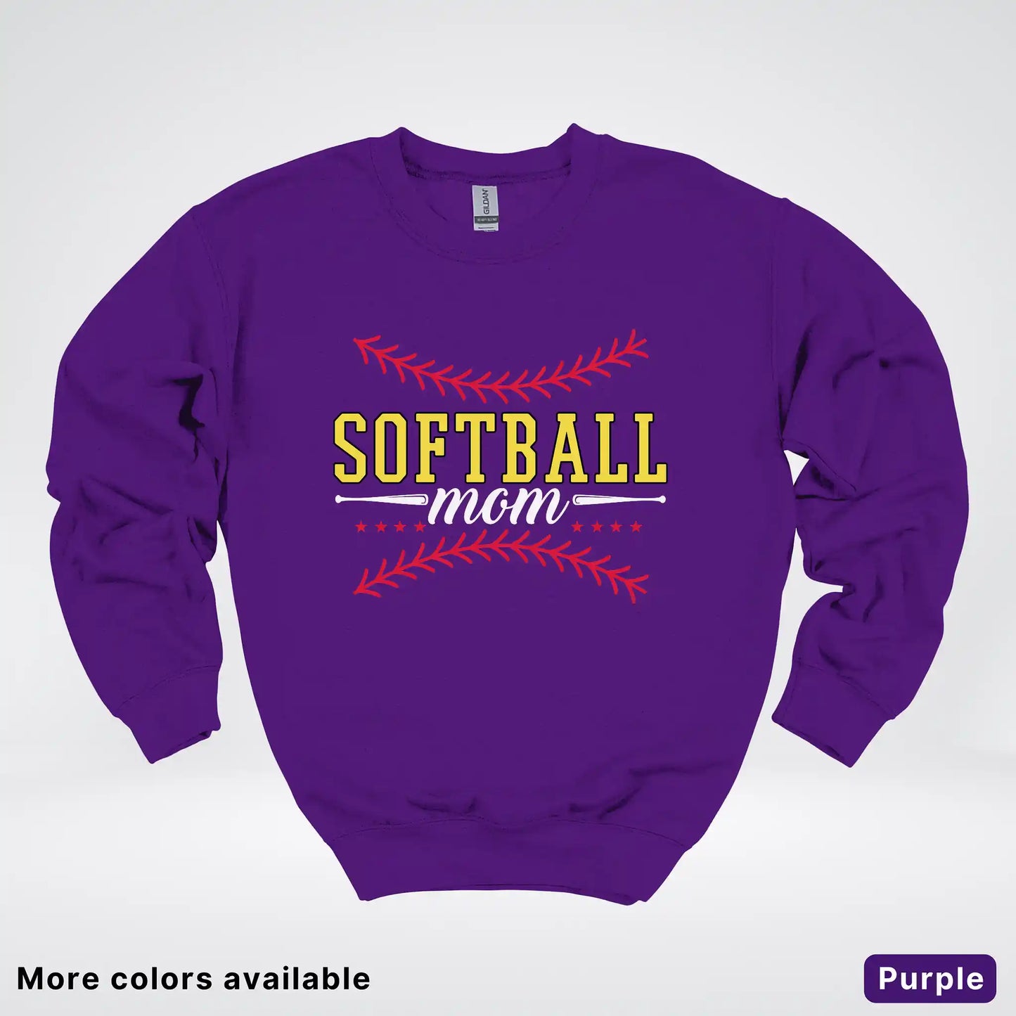 Softball Mom - White Design - Crewneck Sweatshirt