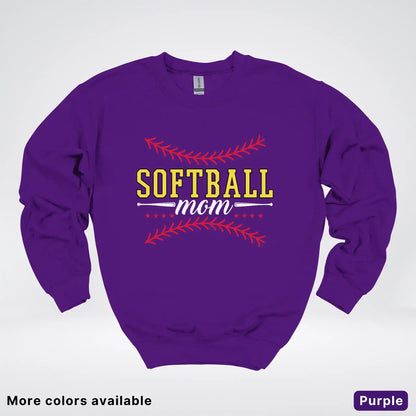 Softball Mom - White Design - Crewneck Sweatshirt