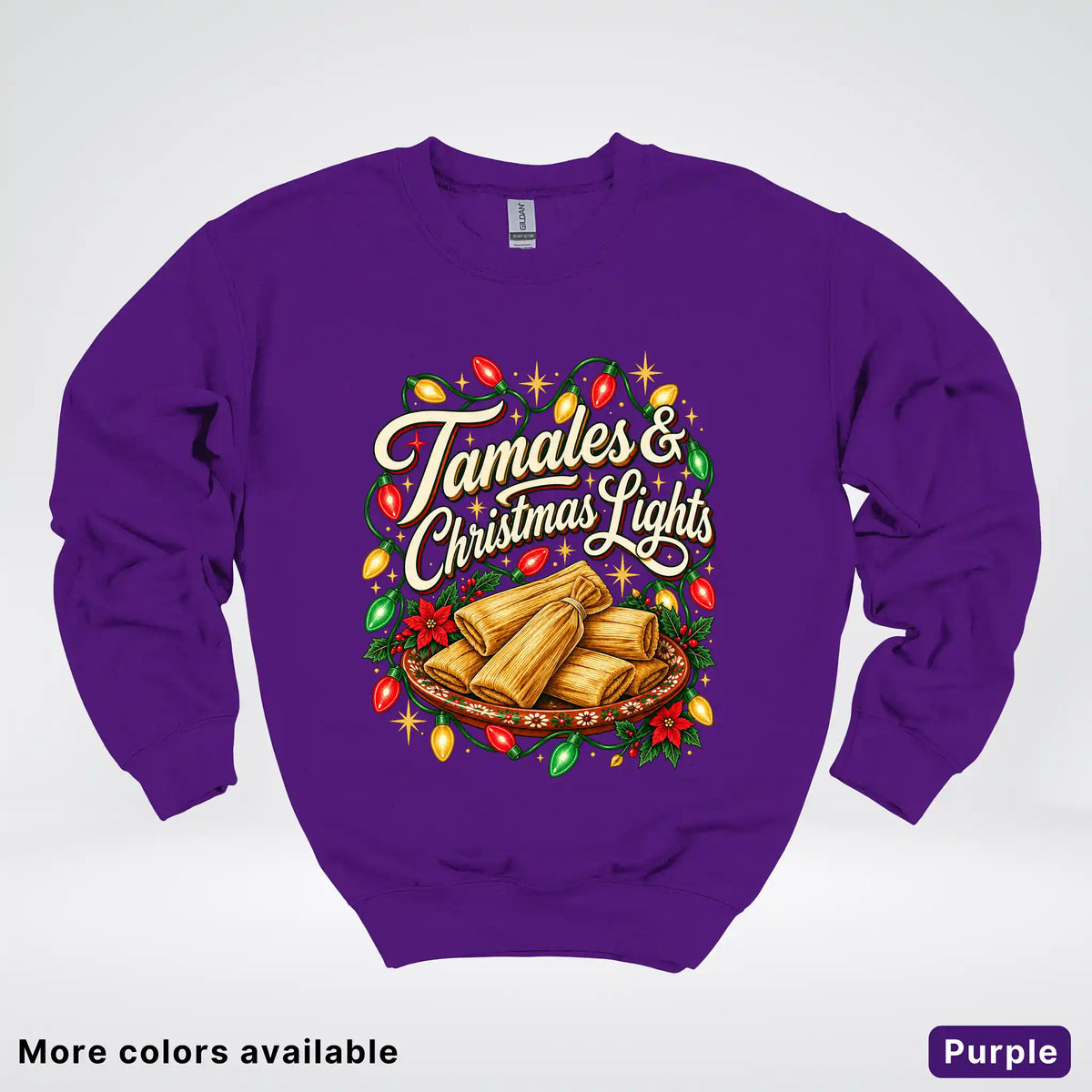 Tamales & Christmas Lights Crewneck Sweatshirt