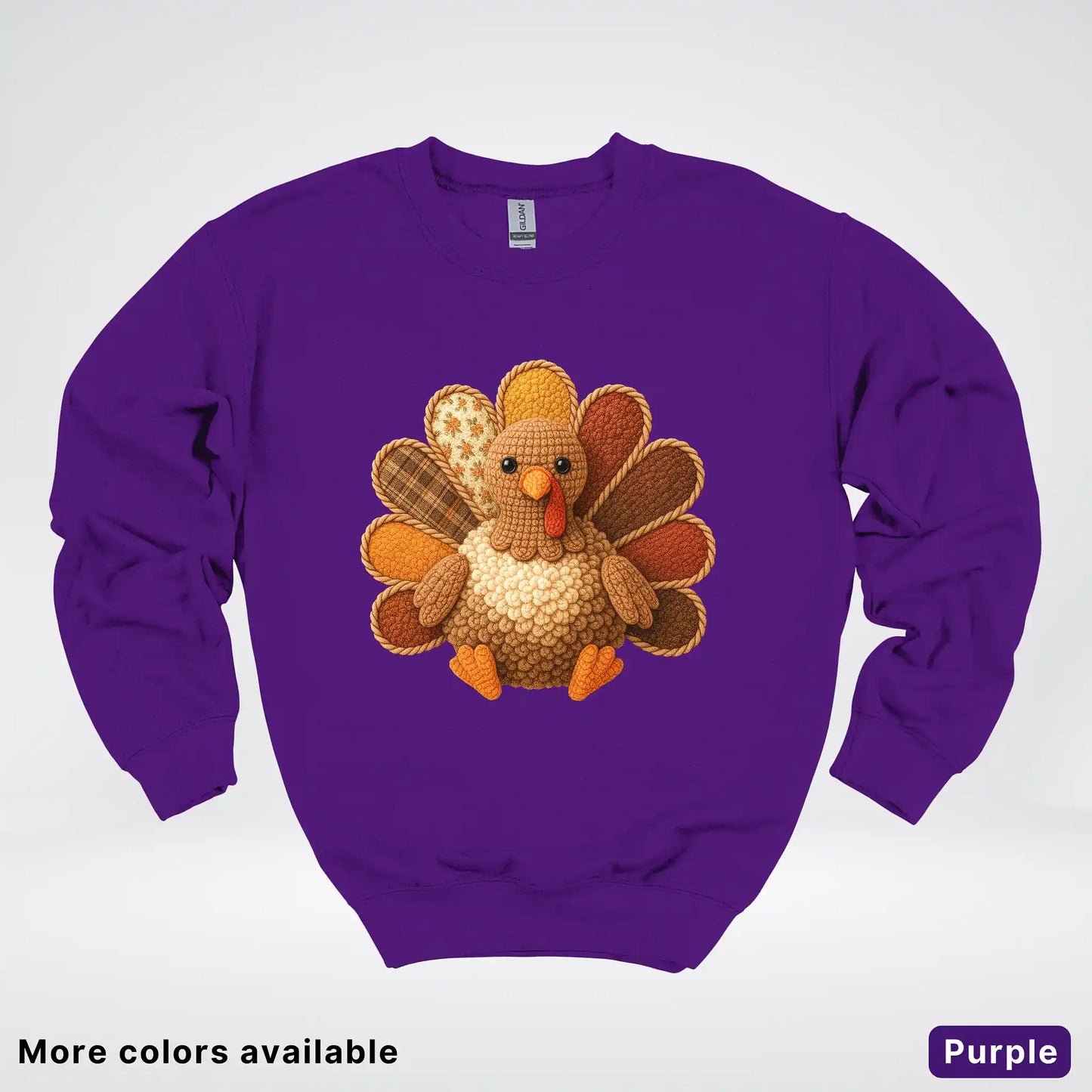 Fall Turkey Hook Yard Faux Crewneck Sweatshirt