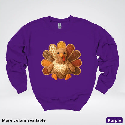 Fall Turkey Hook Yard Faux Crewneck Sweatshirt