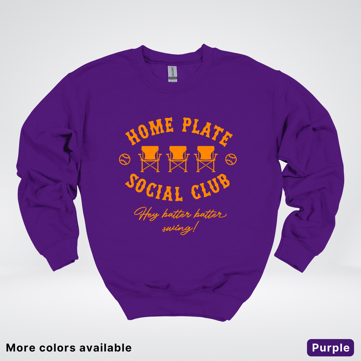 Home Plate Social Club – Orange Design - Crewneck