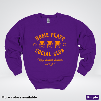 Home Plate Social Club – Orange Design - Crewneck
