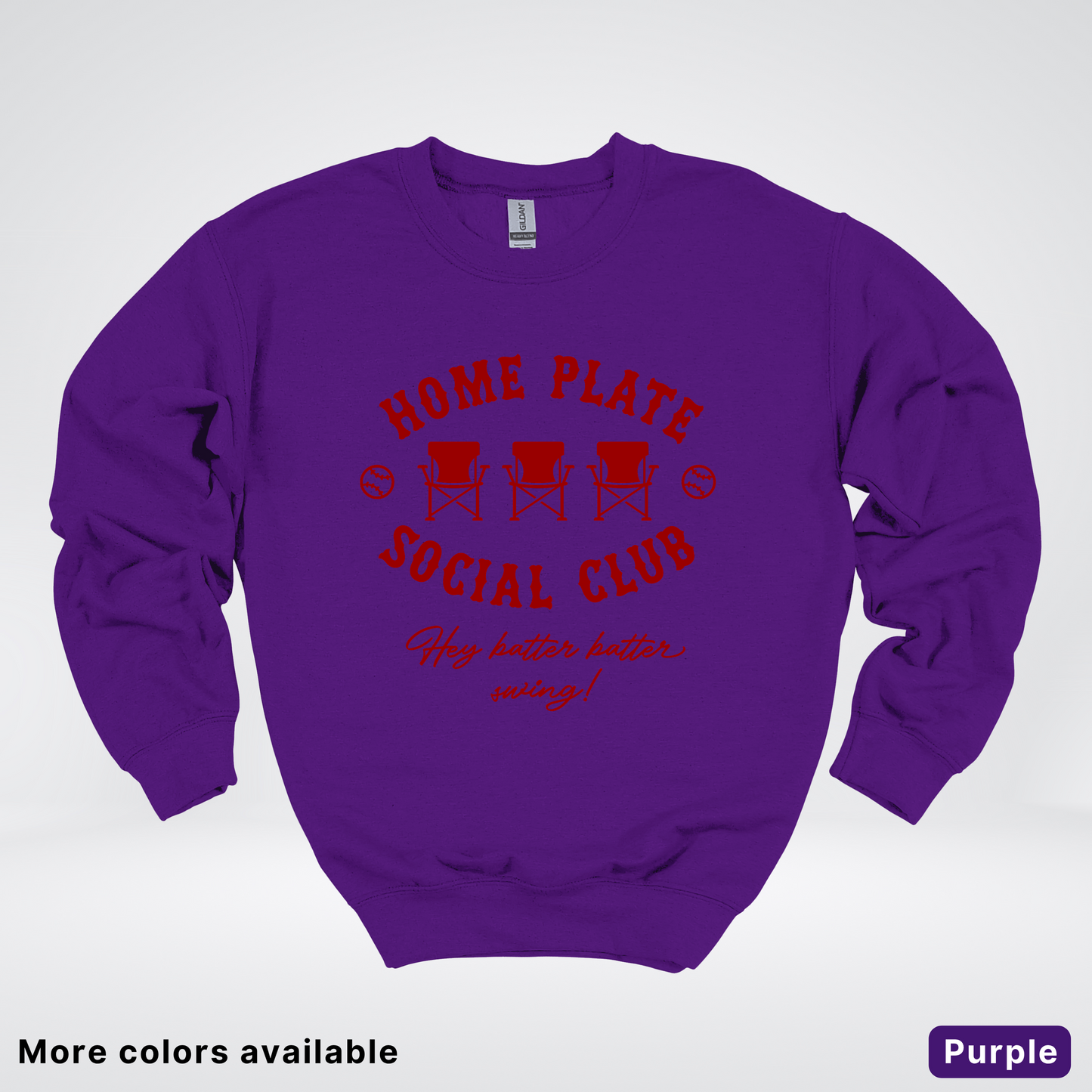 Home Plate Social Club – Maroon Design - Crewneck