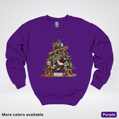 Rustic Holiday Tree & Boots (Hook Yard Faux) - Crewneck Sweatshirt
