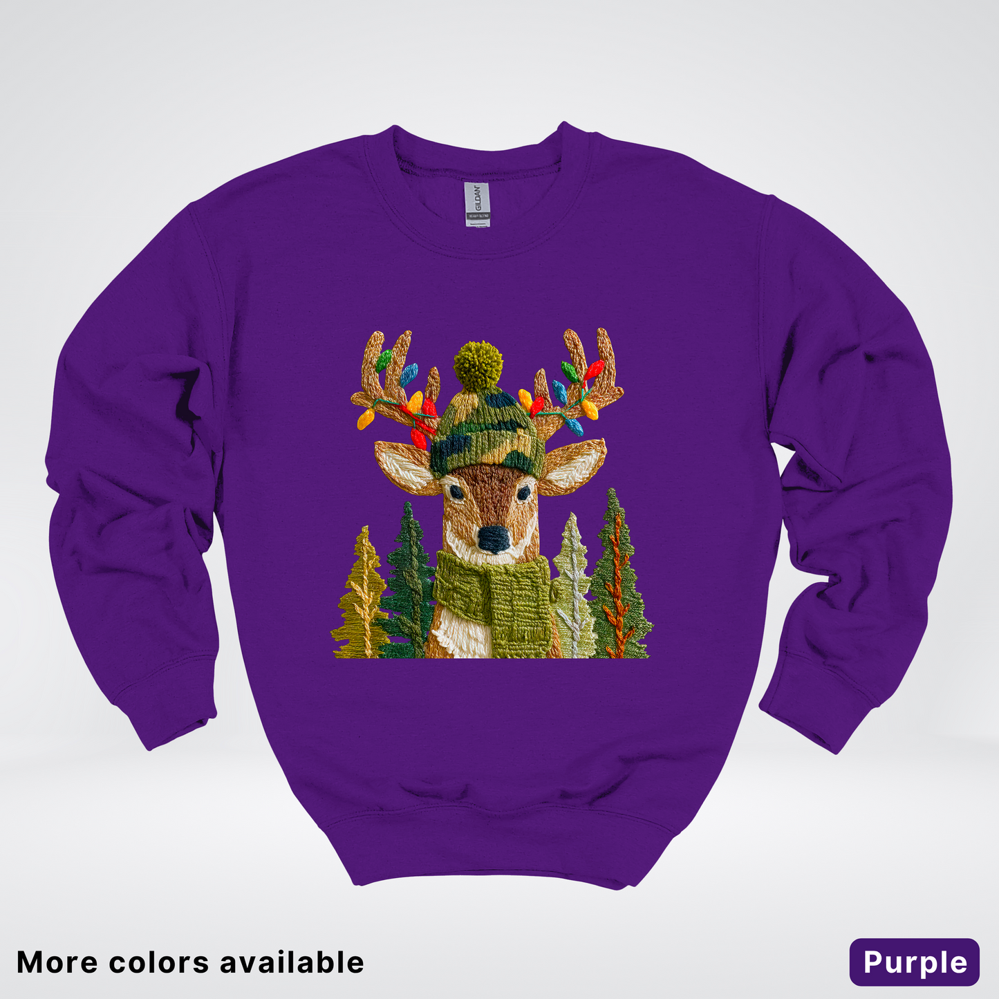 Ornament Antler Reindeer Hook Yard Faux - Crewneck Sweatshirt