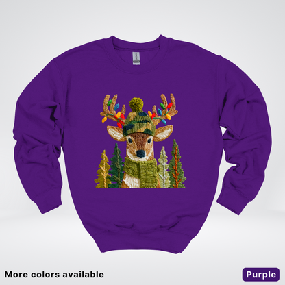 Ornament Antler Reindeer Hook Yard Faux - Crewneck Sweatshirt