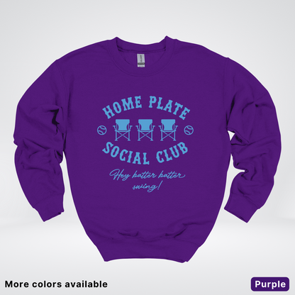 Home Plate Social Club – Light Blue Design - Crewneck