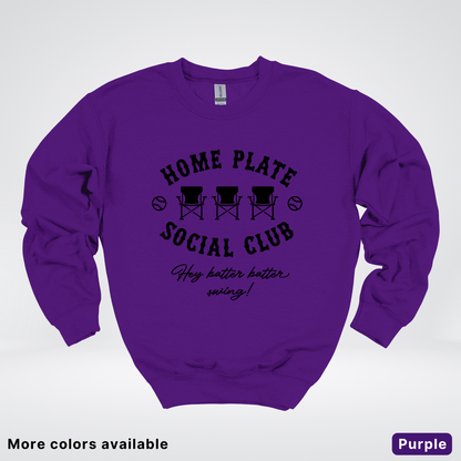 Home Plate Social Club – Black Design - Crewneck