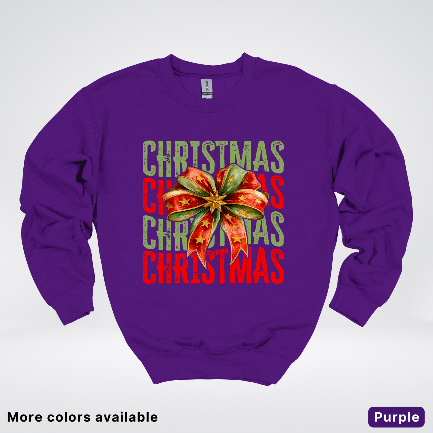 Christmas Star Bow - Crewneck Sweatshirt