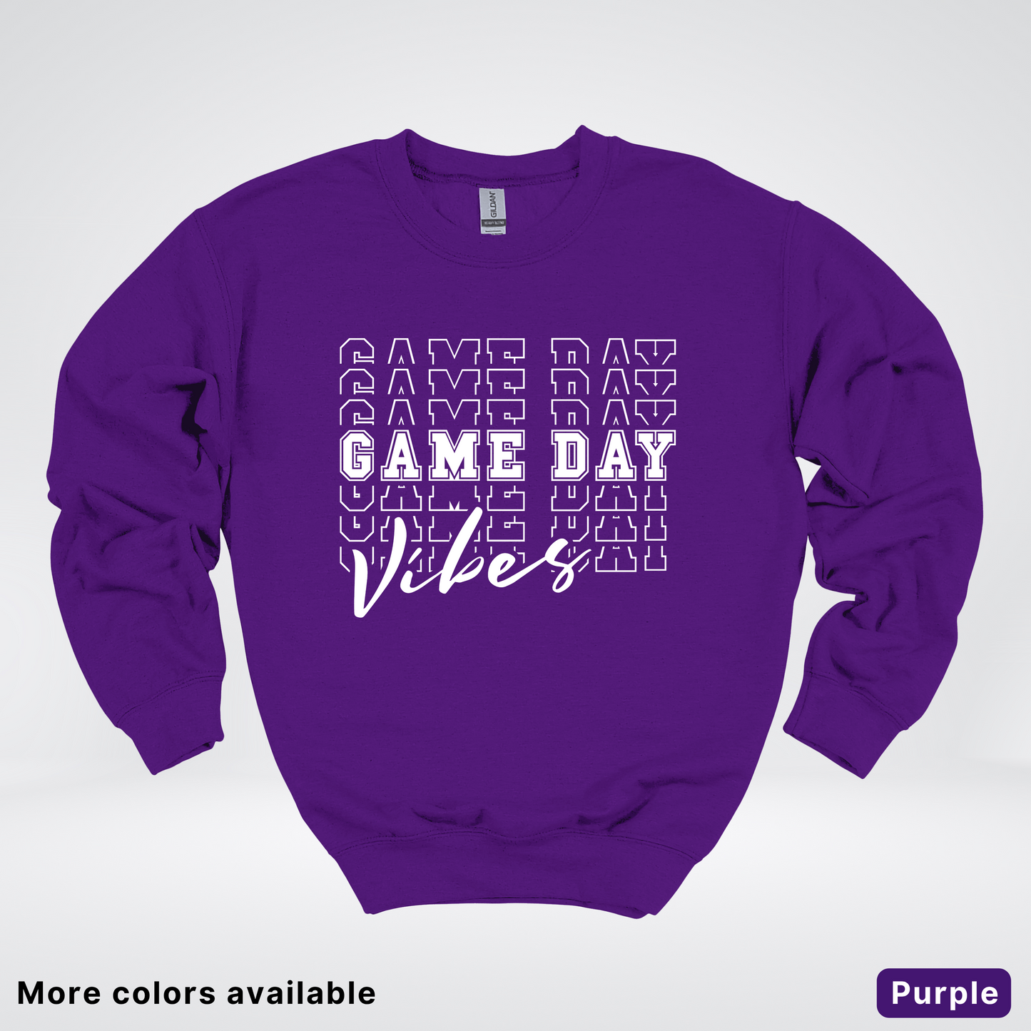 Game Day Vibes Stacked - White Design - Sweatshirt